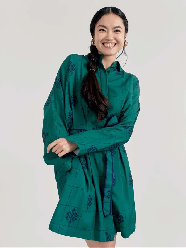 Rich-texturedSeba Women's TENCEL™ Eternal Knot Dress | Green