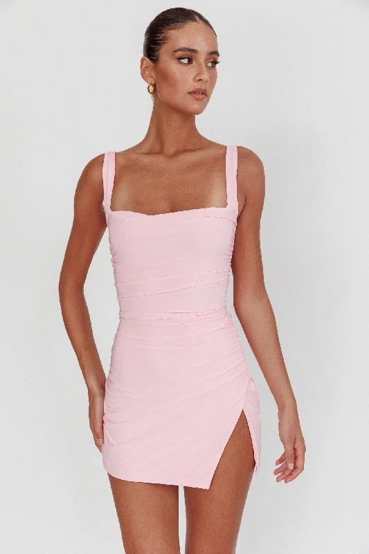 Relaxed-silhouetteWon't Bite Backless Mini Dress Pink