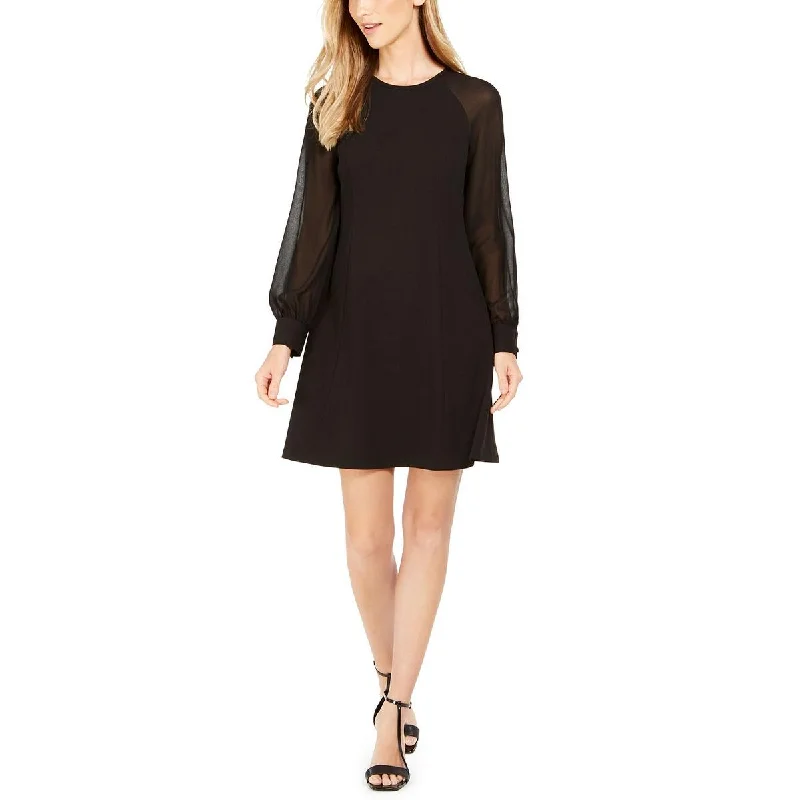 Old-money aestheticCalvin Klein Womens Crepe Sheer Sleeve Sheath Dress