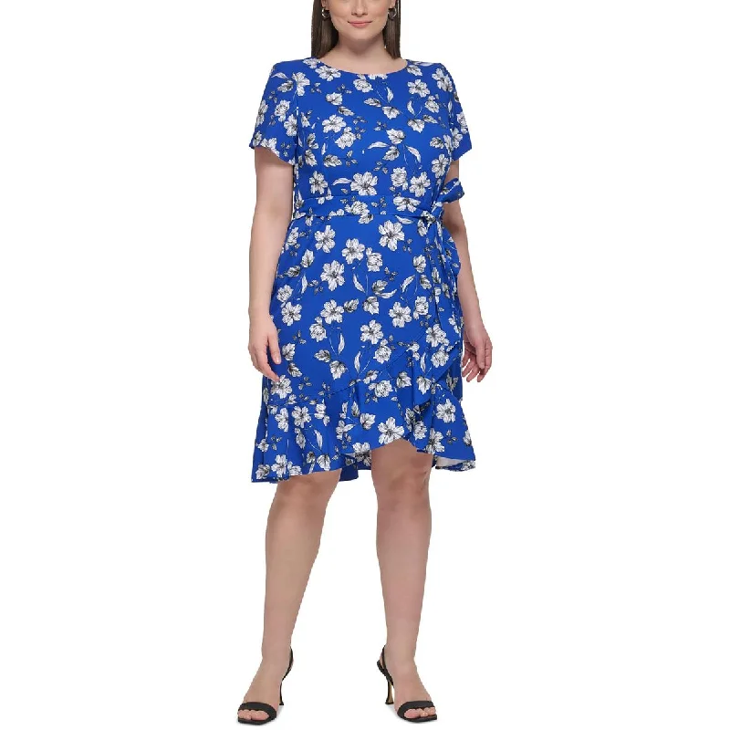 PolishedCalvin Klein Womens Plus Floral Print  Sheath Dress