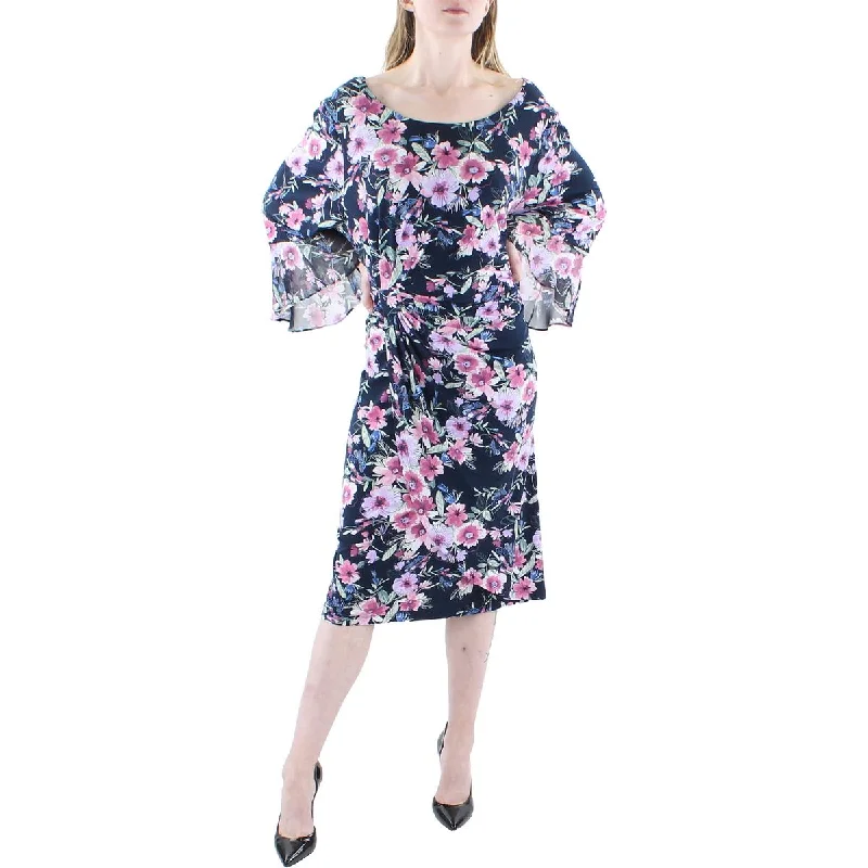 Romantic vintageConnected Apparel Womens Plus Side Gather Faux Wrap Sheath Dress