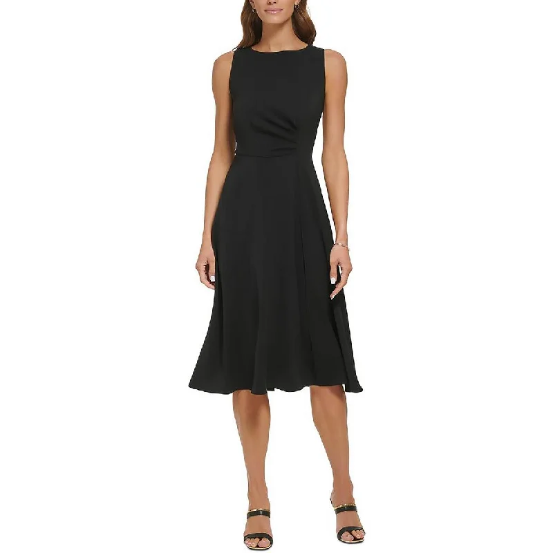 Old-school charmDKNY Womens Pleated Midi Sheath Dress