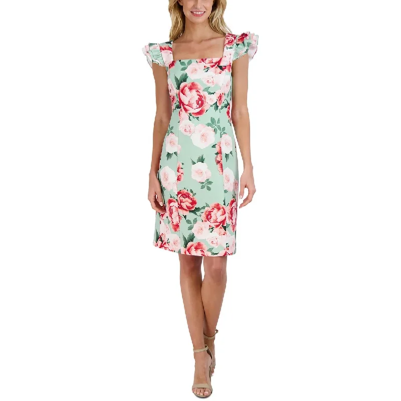 Delicate embroideryDonna Ricco Womens Party Short Sheath Dress