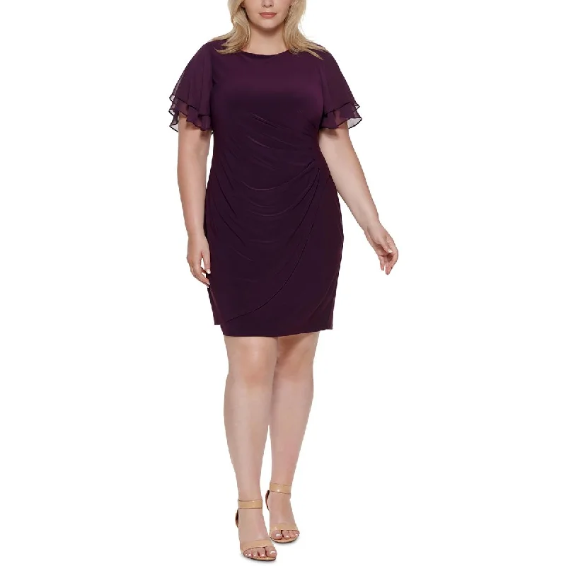 Rebel-glamJessica Howard Womens Plus Ruched Mini Sheath Dress