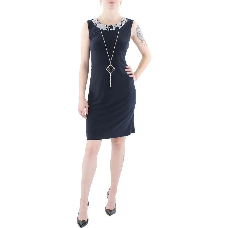 Sporty-glamR&M Richards Womens Petites Knit Sleeveless Sheath Dress