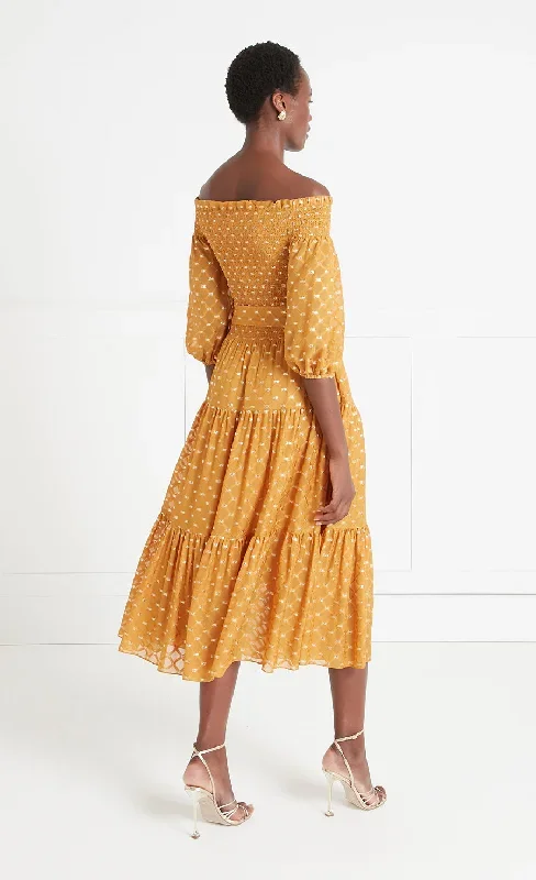 angelico-off-shoulder-dress-amber-gold