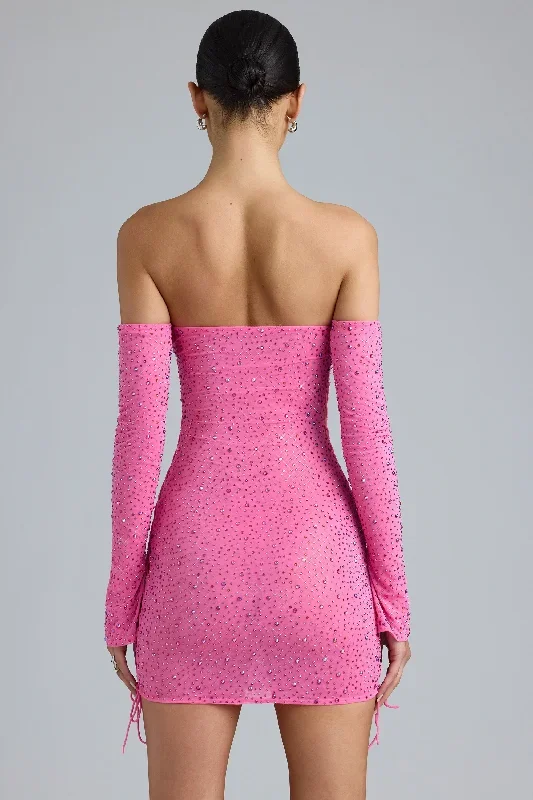 jade-embellished-lace-up-mini-dress-bubblegum-pink