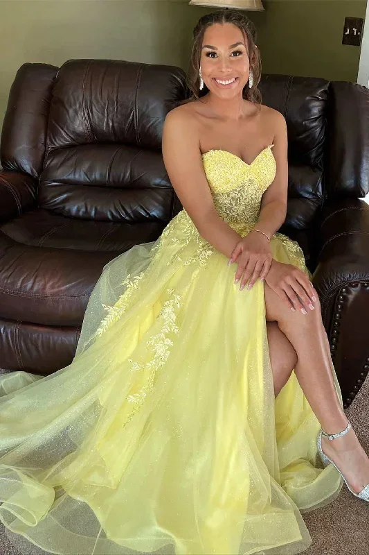 yellow-floral-lace-sweetheart-a-line-prom-dress